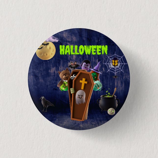 Bóton Redondo 2.54cm Assustador (Frente)