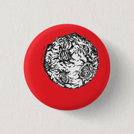 Bóton Redondo 2.54cm Asteroide em fundo vermelho