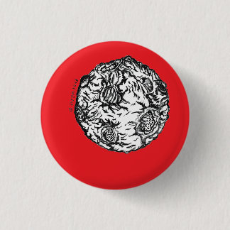 Bóton Redondo 2.54cm Asteroide em fundo vermelho