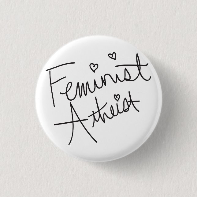 Bóton Redondo 2.54cm Ateísta feminista (Frente)