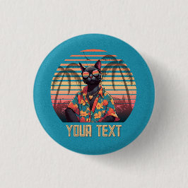 Bóton Redondo 2.54cm Atitude tropical de gato do eterno