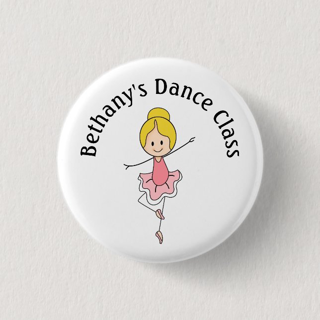 Bóton Redondo 2.54cm Aula de Dança de Ballet (Frente)