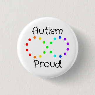 Bóton Redondo 2.54cm Autismo Orgulho Neurodiversidade Aceitação Arco-Ír