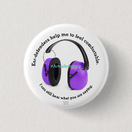 Bóton Redondo 2.54cm Autismo/Sensibilização dos defensores auriculares 