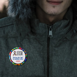 Bóton Redondo 2.54cm Autismo Sensibilização Engraçado