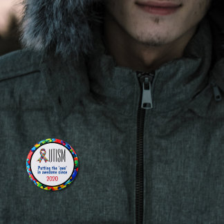 Bóton Redondo 2.54cm Autismo Sensibilização Engraçado