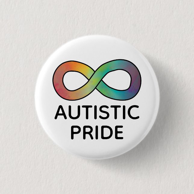 Bóton Redondo 2.54cm Autistic Pride Neurodiversity Acceptance Button (Frente)