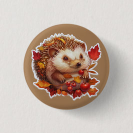 Bóton Redondo 2.54cm Autumn Hedgehog Adventure