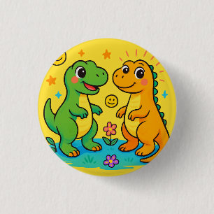 Bóton Redondo 2.54cm Baby Dinosaur Themed