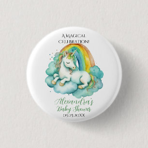 Bóton Redondo 2.54cm Baby Unicorn Gender Neutrace Chá de fraldas