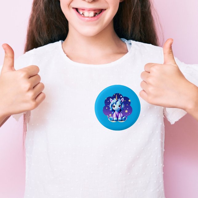 Bóton Redondo 2.54cm Baby Unicorn In PJ's Button (Criador carregado)