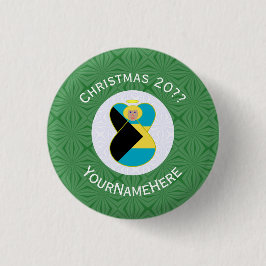 Bóton Redondo 2.54cm Bahaman Flag Blonde Angel Christmas Personalizado