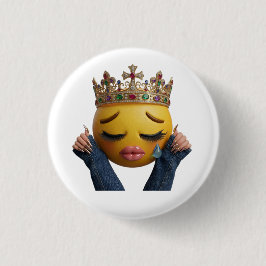Bóton Redondo 2.54cm Balão de Festa com Emoji Chorando Sassy - Aniversá