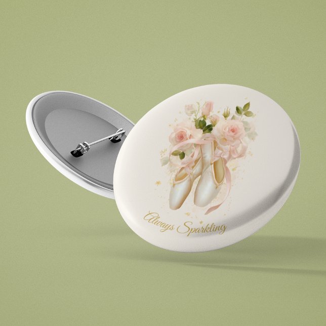 Bóton Redondo 2.54cm Balé Rosé Soirée, personalizado (Criador carregado)