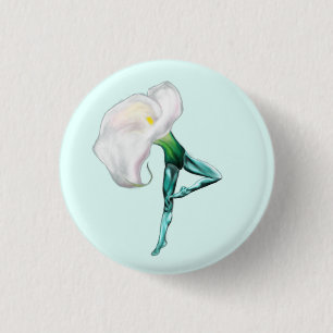 Bóton Redondo 2.54cm Ballerina Calla Lily Balé Dancer Button Gift