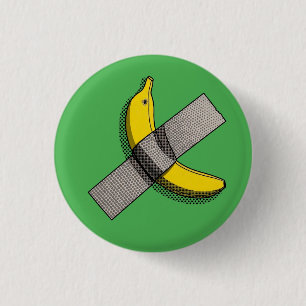 Bóton Redondo 2.54cm Banana da Pop Art e Gráfico de Fita Adesiva com Me