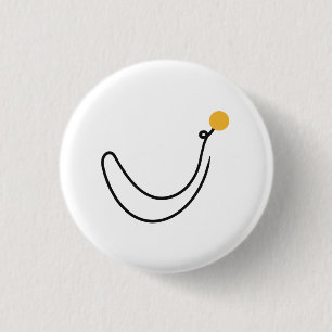 Bóton Redondo 2.54cm Banana Minimalista em Arte de Linha Única com Sol