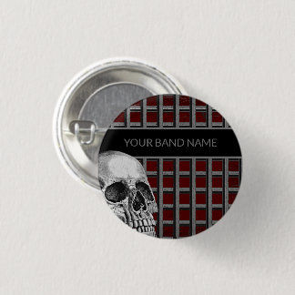 Bóton Redondo 2.54cm Banda Merch Custom Name Skull Rock Roll Metal Musi