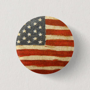 Bóton Redondo 2.54cm Bandeira americana da glória velha