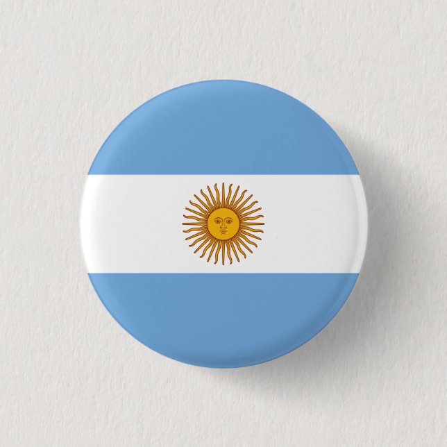 Bóton Redondo 2.54cm Bandeira argentina, Bandeira da Argentina (Frente)