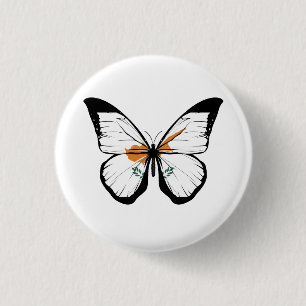 Bóton Redondo 2.54cm Bandeira Borboleta de Chipre