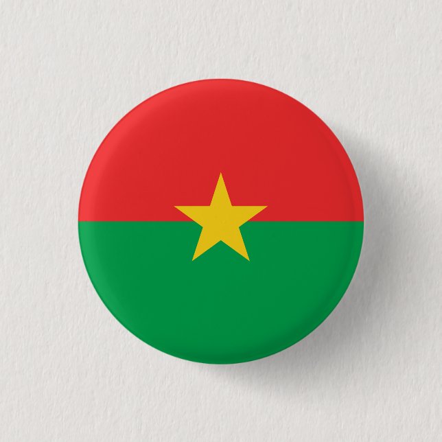 Bóton Redondo 2.54cm Bandeira Burkina Faso (Frente)