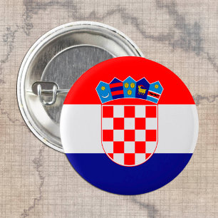 Bóton Redondo 2.54cm Bandeira croata e patriota de moda da Croácia/espo
