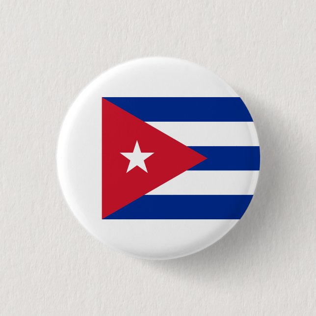 Bóton Redondo 2.54cm Bandeira cubana, Bandeira de Cuba (Frente)