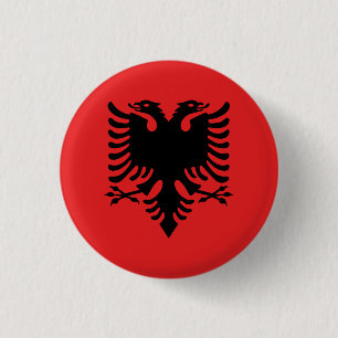 Bóton Redondo 2.54cm Bandeira da Albânia (Albanês)