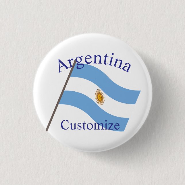 Bóton Redondo 2.54cm Bandeira da Argentina Thunder_Cove (Frente)