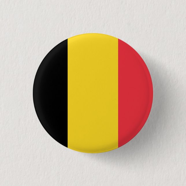 Bóton Redondo 2.54cm Bandeira da Bélgica (Frente)