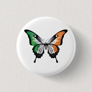 Bóton Redondo 2.54cm Bandeira da Borboleta da Irlanda