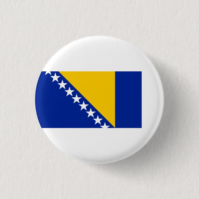 Bóton Redondo 2.54cm Bandeira da Bósnia e Herzegovina (Frente)