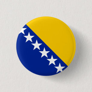 Bóton Redondo 2.54cm Bandeira da Bósnia e Herzegovina