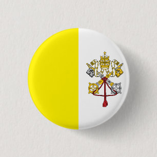 Bóton Redondo 2.54cm Bandeira da Cidade do Vaticano