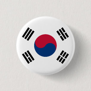 Bóton Redondo 2.54cm Bandeira da Coreia do Sul (Coreia do Sul)