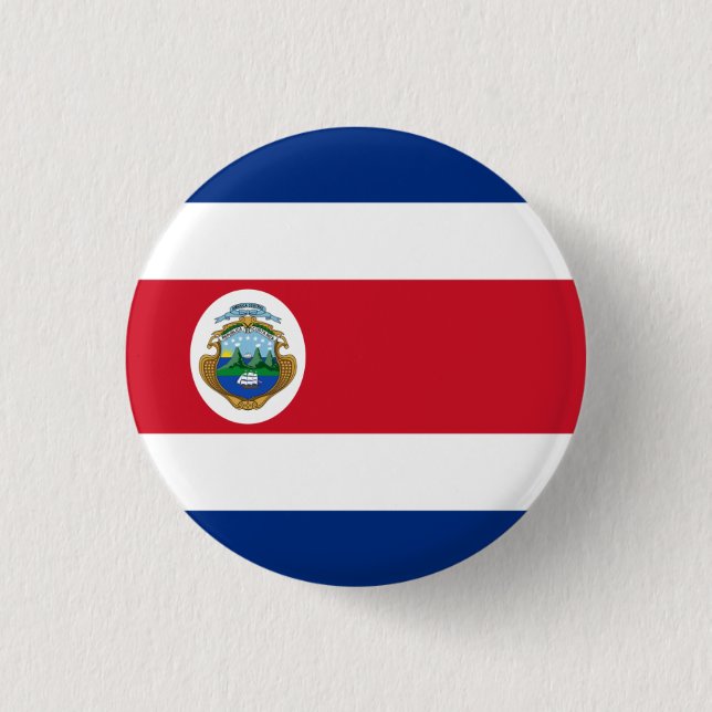 Bóton Redondo 2.54cm Bandeira da Costa Rica, Bandeira da Costa Rica (Frente)