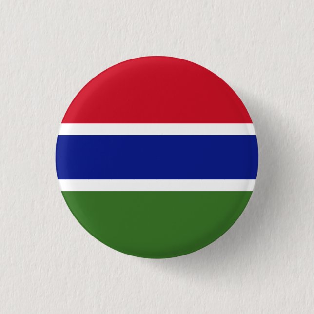 Bóton Redondo 2.54cm Bandeira da Gâmbia (Frente)