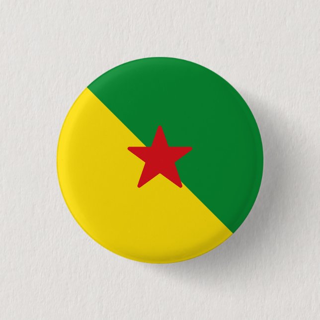 Bóton Redondo 2.54cm Bandeira da Guiana Francesa (Frente)