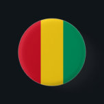 Bóton Redondo 2.54cm Bandeira da Guiné, Bandeira da Guiné<br><div class="desc">Sinalizador guineense,  botão/crachá de Guiné por World Flags United.</div>