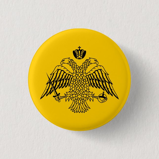 Bóton Redondo 2.54cm Bandeira da Igreja Ortodoxa Grega (Frente)