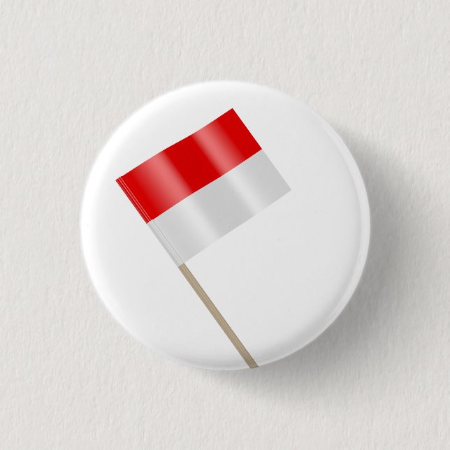 Bóton Redondo 2.54cm Bandeira da Indonésia (Frente)