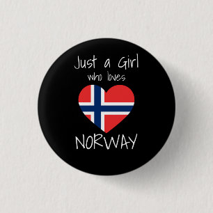 Bóton Redondo 2.54cm Bandeira da Noruega