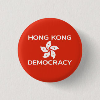 Bóton Redondo 2.54cm Bandeira da Orquídea Democrata de Hong Kong