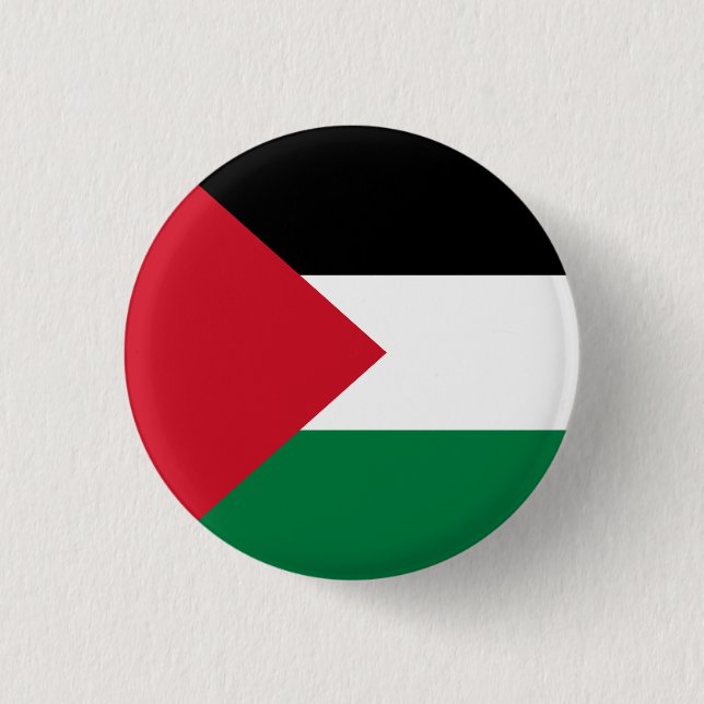 Bóton Redondo 2.54cm Bandeira da Palestina (Frente)