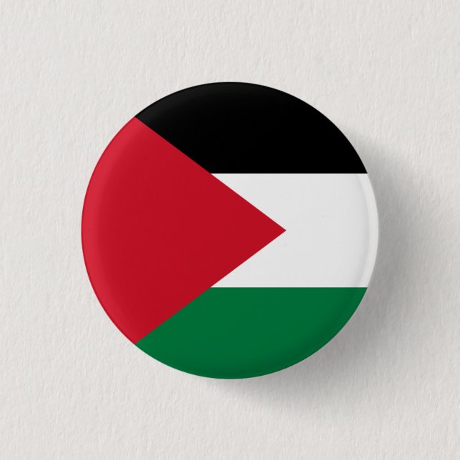 Bóton Redondo 2.54cm Bandeira da Palestina (Palestina) (Frente)