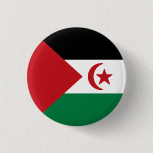 Bóton Redondo 2.54cm Bandeira da República Democrática Árabe do Sara