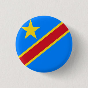 Bóton Redondo 2.54cm Bandeira da República Democrática do Congo