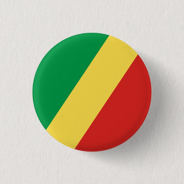 Bóton Redondo 2.54cm Bandeira da República do Congo (Frente)