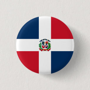Bóton Redondo 2.54cm Bandeira da República Dominicana